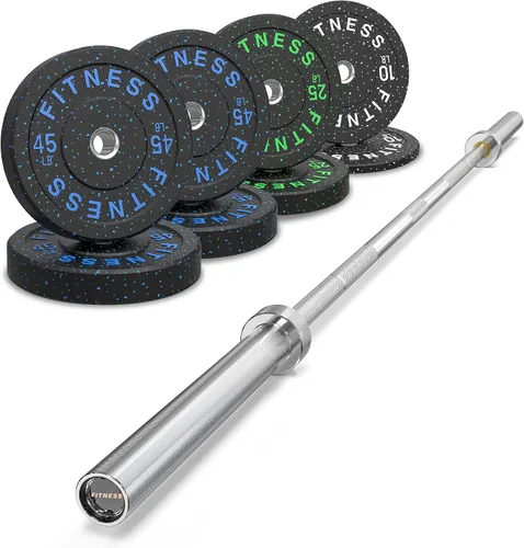 Miniatura 23 de HANDBODE Olympic High-Bounce Bumper Plates Bench Press Barbell Weights Set 2 - Inch, 10-55 lb Rubber Weight Sets for Home Gym, Strength Training