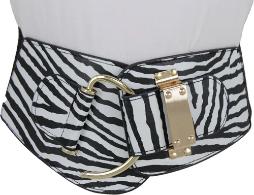 Miniatura 135 de TFJ - Cinturón ancho de moda para mujer, cintura alta, hebilla de gancho de metal dorado, talla XS, S, M, L, XL