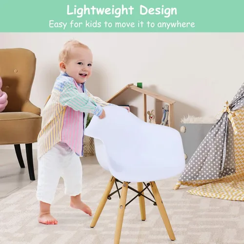 Miniatura 4 de Costzon Juego de mesa y silla para niños, juego de mesa de estilo moderno de mediados de siglo con sillones para niños pequeños, juego de mesa