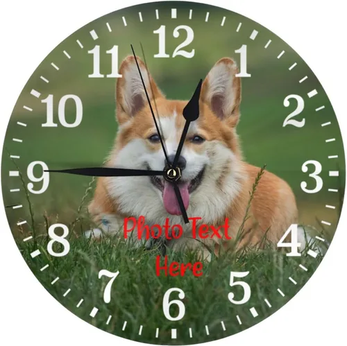 Miniatura 9 de Reloj personalizado personalizado relojes de pared personalizados tus 4 fotos nombre de texto silencioso 10 pulgadas, PVC, placa de marcación