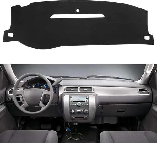 Miniatura 9 de Alfombrilla para salpicadero con estructura de nido de abeja compatible con Chevy Silverado 1500 LTZ Avalanche 2007-2013, Tahoe Suburban 2007-2014