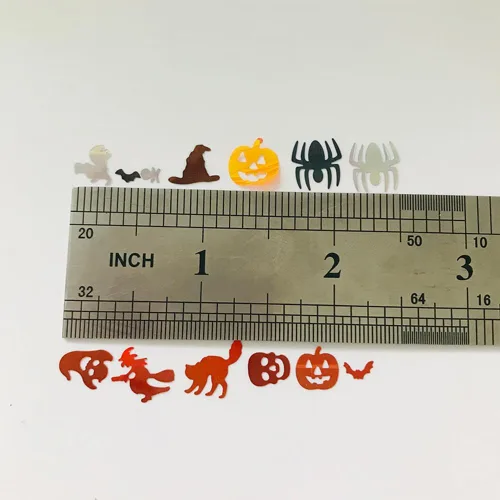 Miniatura 8 de LB1000 LB1000 - 0.35 oz/paquete - 0.197 in negro forma de murciélago lentejuelas purpurina Halloween festival rave belleza maquillaje cara cuerpo