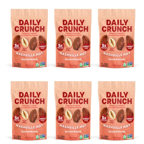 Miniatura 25 de Daily Crunch Almendras germinadas y nueces deshidratadas para un crujido único, apto para dieta cetogénica, sin OMG, sin gluten, 4 onzas