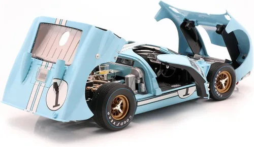 Miniatura 4 de 1966 Ford GT 40 MK II RHD (volante a la derecha) #1 Millas azul claro - Hulme Le Mans 1/18 modelo de auto fundido a troquel por Shelby Collectibles