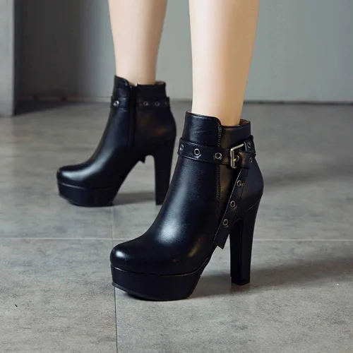 Miniatura 68 de Scaoruki Zapatos de otoño de moda para mujer, botines de tacón de bloque