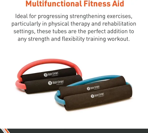 Miniatura 2 de Body Sport Loop Tubing , Resistance Band with Foam Pad Handles for Strength Training and Rehabilitation