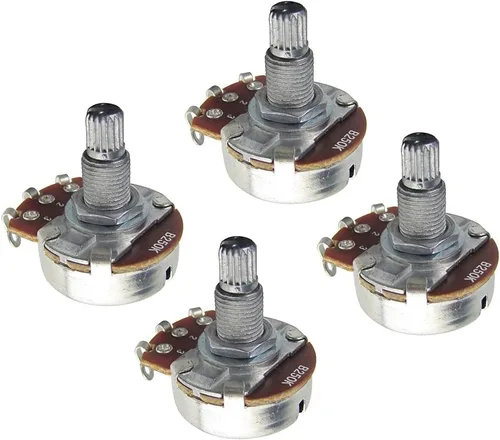 Miniatura 7 de FLEOR Potenciómetro cónico de audio con eje de 0.709 in, 4 piezas, tamaño completo, para guitarra, A250K