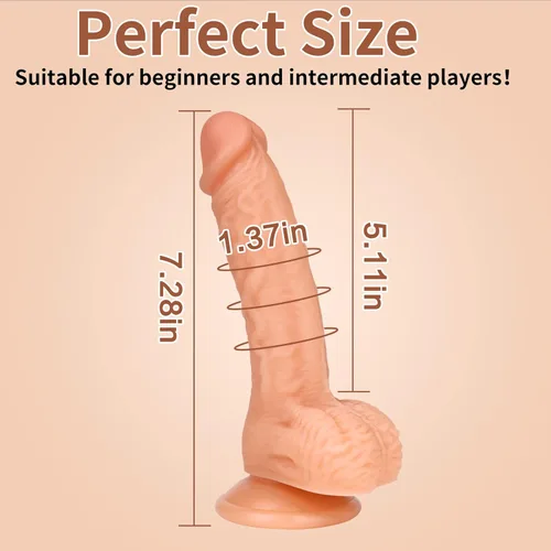 Miniatura 4 de Consoladores realistas, consolador XINBALE de 7.3 pulgadas con ventosa para manos libres, polla flexible con eje curvado y bolas para punto G
