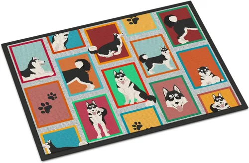 Miniatura 102 de Caroline's Treasures MLM1149MAT - Felpudo rojo Border Collie de 18 x 27 pulgadas, para interiores y exteriores, para entrada, antideslizante, Border