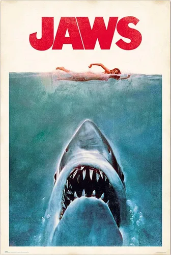 Miniatura 10 de Jaws - Póster de película (estilo regular, retro, vintage, tamaño: 24 x 36 pulgadas) (póster laminado)