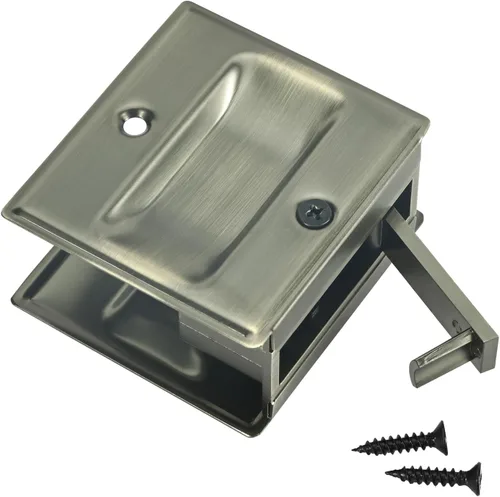 Miniatura 3 de HOMOTEK Tirador de puerta de bolsillo de privacidad sin placa de interruptor. Reemplaza los accesorios deslizantes de pasaje viejos o dañados sin