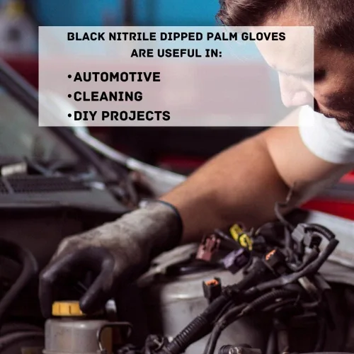 Miniatura 4 de PackagingSuppliesByMail PSBM Nitrile Coated Safety Work Gloves, Dipped Coating For Grip With Breathable Backing