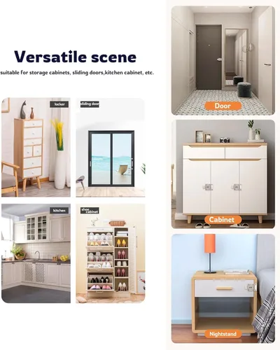 Miniatura 5 de Cerradura mecánica de la contraseña Cerradura de puerta giratoria sólida/cerradura de puerta del animal doméstico, muebles del gabinete, ventanas
