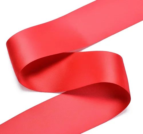 Miniatura 3 de YAMA - Cinta de satén de doble cara - 5 cm 23 m para rollos de cintas de regalo, rojo