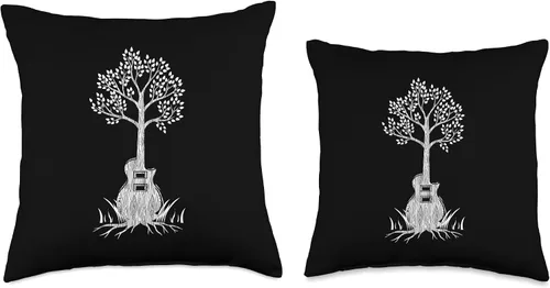 Miniatura 3 de Electric Guitar Gifts & Accessories E Tree-Guitarist - Almohada de guitarra eléctrica, 16 x 16 pulgadas, multicolor
