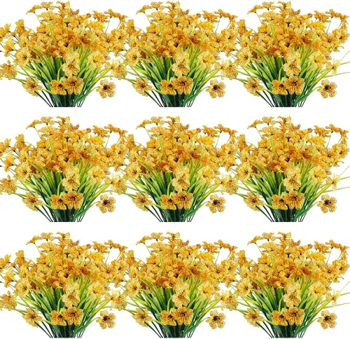 Miniatura 21 de JEMONG - 20 paquetes de flores artificiales para exteriores, resistentes a los rayos UV, flores falsas que no se decoloran, plantas de plástico