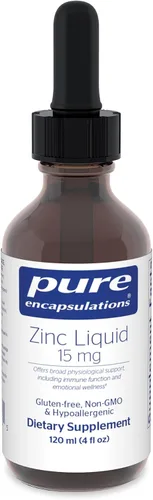 Pure Encapsulations – Líquido de zinc 15 mg – Suplemento hipoalergénico para apoyo inmunológico* – 120 ml (4 fl oz)
