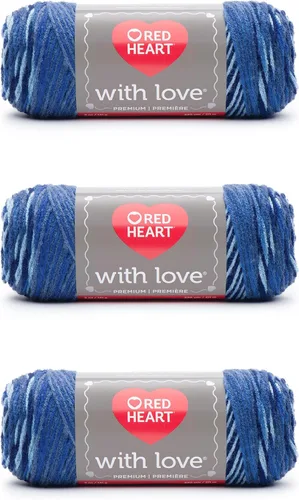 Miniatura 8 de Red Heart with Love Berry - Hilo rojo – Paquete de 3 unidades de 6.98 oz/7 onzas – Acrílico – 4 medianos (peinado) – 370 yardas – Tejido/ganchillo