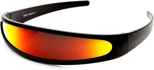 zeroUV - Gafas de sol con visera de lente espejada de color cíclope estrecho futurista