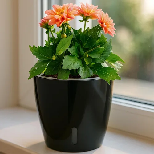 Miniatura 8 de Macetas de riego automático para plantas de interior, paquete de 16 macetas de riego automático con orificios de drenaje, macetas pequeñas