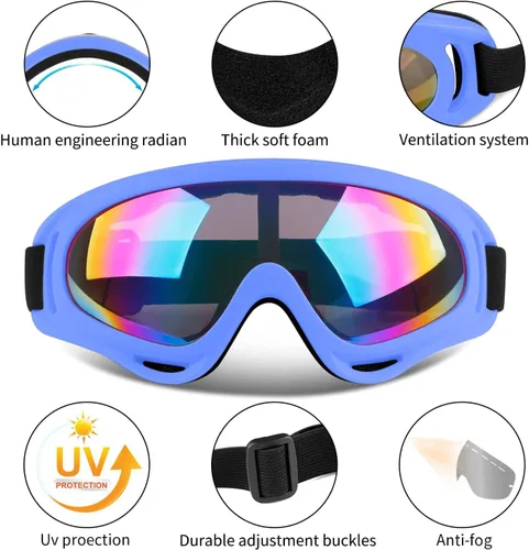 Miniatura 2 de Gafas de esquí, gafas de esquí, gafas de snowboard para hombres, mujeres, jóvenes y niños 04.blanco/azul