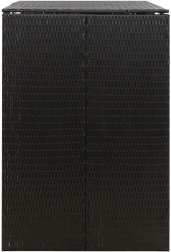 Miniatura 5 de vidaXL - Cobertizo doble de ratán de polietileno, duradero, resistente a la intemperie, tapa de fácil acceso, puerta frontal con cerradura