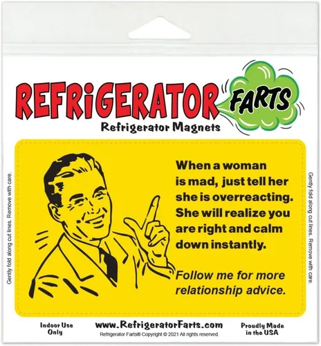 Miniatura 4 de Divertido imán para refrigerador, When Woman Mad Tell Her She Overreacting, imán para refrigerador de 5 x 3 pulgadas