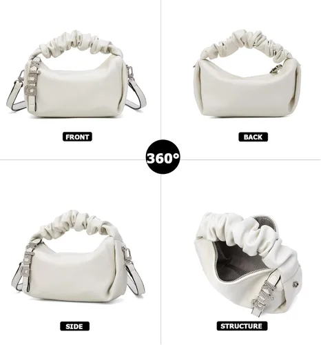 Miniatura 2 de KingTo Bolso pequeño de hombro para mujer, bolso de mano suave de diseñador en la nube, bolso cruzado ligero