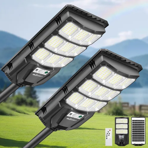 Miniatura 12 de Luces solares para exteriores, 5000LM -6500K, luz solar IP66 impermeable para exteriores con sensor de movimiento y atardecer a amanecer, luz solar