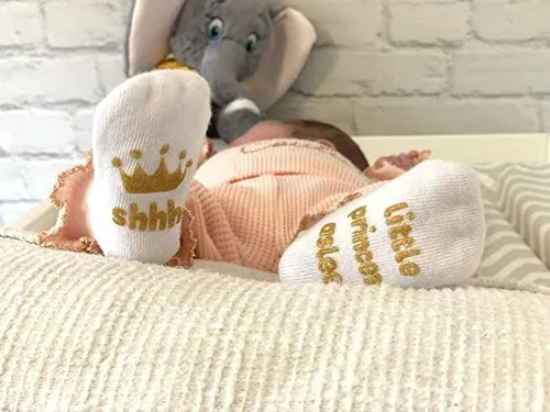 Miniatura 4 de Juego de calcetines de regalo para bebé niña regalo único para bebé o recién nacido para ella 4 pares de bonitas citas en caja de regalo
