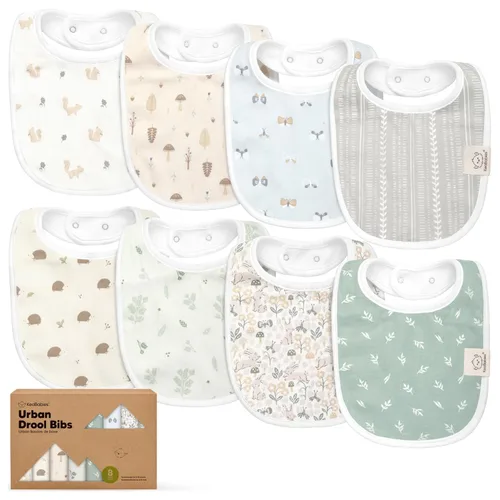 Miniatura 37 de Paquete de 8 baberos orgánicos para bebés niños, niñas - baberos de algodón suave para babear y dentición para bebé niña y niño, extra absorbentes