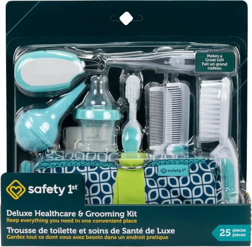 Miniatura 10 de Kit de cuidado y aseo de la salud Deluxe Safety 1st para bebé, Pirámides Aqua, Esenciales para bebés recién nacidos, Talla única, 24 piezas