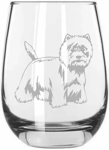 Miniatura 106 de Sakhalin Husky Dog - Copa de vino grabada personalizada de 15.25 onzas sin tallo