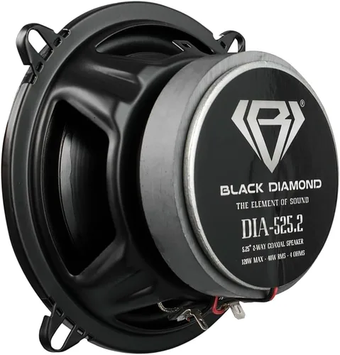 Miniatura 7 de BLACK DIAMOND DIA-525.2 - Altavoces coaxiales de 2 vías para automóvil de 5.25 pulgadas, 40 W RMS / 120 W máximo, 4 ohmios, tweeters de cúpula PEI