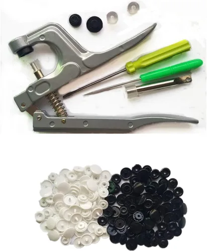 Botones de plástico Alicates de mano Herramienta Instala Tamaño 20, 22, 24 T5 Sin Coser Botón Snap Fastener Prensa Accesorio Punzón para Broches