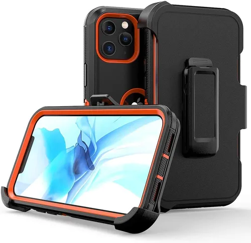 Miniatura 10 de Funda de teléfono para iPhone 12 Pro Max, resistente, resistente a prueba de golpes, funda protectora con clip para cinturón para Apple iPhone 12