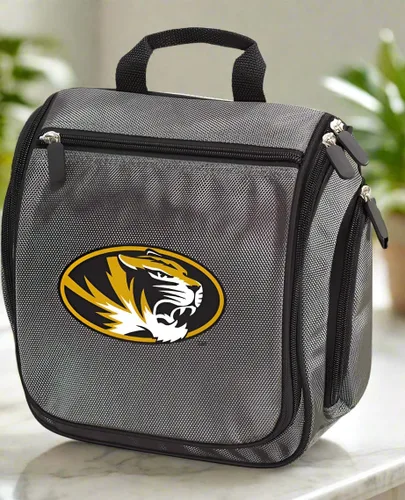 Miniatura 2 de Bolsas de aseo de la Universidad de Missouri o kit de afeitado Mizzou para hombres, bolsa de viaje colgante para la noche, Gris, Organizador