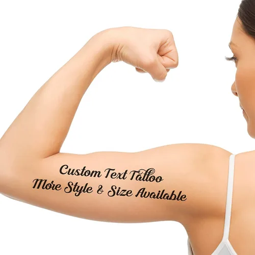 Miniatura 11 de Tatuajes temporales realistas personalizados, diseños de texto con nombre personalizado, crea tus propios tatuajes falsos para adultos, hombres