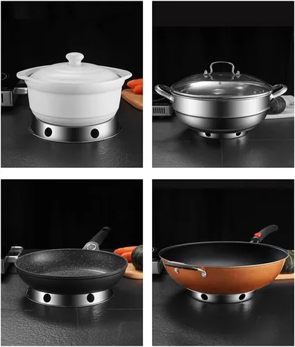 Miniatura 3 de 2 anillos para wok, estante de acero inoxidable, tamaño reversible de 7¾ pulgadas y 9¾ pulgadas para uso en la cocina.. 2 PIEZAS