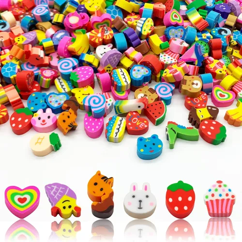 Miniatura 5 de 300 piezas de borradores de frutas, surtido de borradores novedosos a granel para recompensas, premios y relleno de regalo