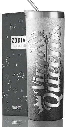 Miniatura 23 de Regalos del zodiaco Onebttl para mujeres, mejores regalos de cumpleaños para amigas, vaso de 20 oz de acero inoxidable, logotipo grabado en negro
