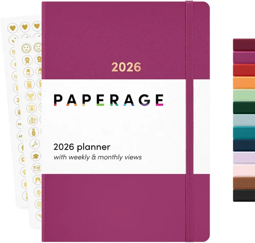 Miniatura 27 de PAPERAGE Agenda semanal y mensual 2026, 12 meses (enero de 2026 a diciembre de 2026), 5.6 x 8 pulgadas, agenda 2026 de tapa dura con hojas semanales