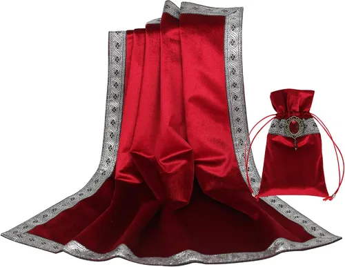 Miniatura 7 de Bolsa de cartas de tarot, mantel de mesa, mantel de tela de altar, brujería, astrología, adivinación, alfombrilla cuadrada de 25.6 x 25.6 pulgadas