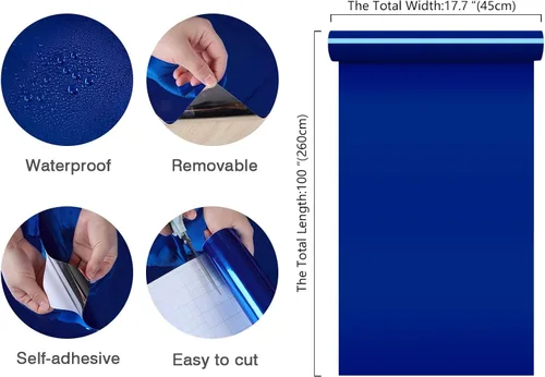 Miniatura 8 de CHIHUT Papel adhesivo de acero inoxidable para electrodomésticos, papel tapiz metálico para despegar y pegar para refrigerador, papel tapiz