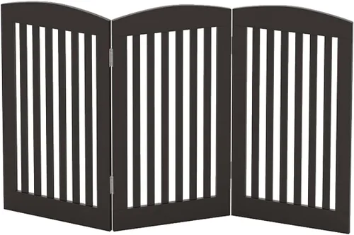Miniatura 8 de PAWLAND Puerta Plegable Independiente de Madera para Mascotas para Perros, 24 Pulgadas 3 Paneles Valla de Paso, Puerta para Perros para la Casa