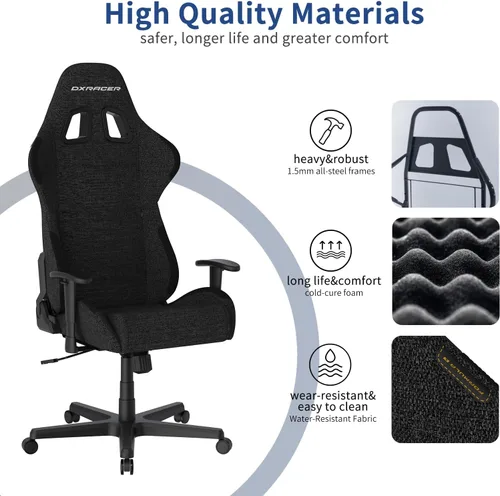 Miniatura 4 de DXRacer Formula - Silla ergonómica para computadora y videojuegos, reposacabezas de espuma viscoelástica, soporte lumbar, tela resistente al agua
