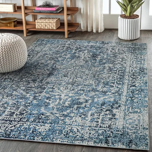 Miniatura 15 de Morebes Alfombra Bohemia Azul para Baño 2x4.3 pies, Alfombra de Pasillo Lavable Antideslizante Tapete de Baño Suave, Alfombras de Piso