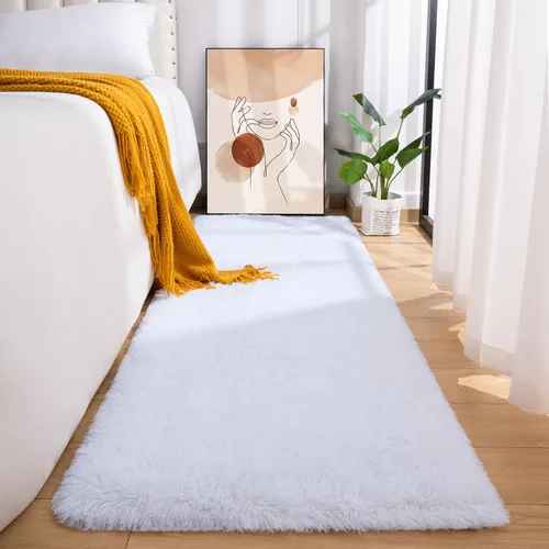 Miniatura 18 de Przemy - Alfombra mullida para dormitorio y sala de estar, alfombra de 4 x 6 pies, beige, alfombra de pelo largo suave y esponjosa, alfombra