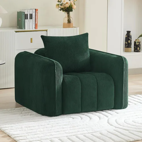 Miniatura 29 de Sofá Loveseat Sin Armazón de 66'', Sofá de 2 Plazas con Asientos Profundos Acolchados con Reposabrazos Redondeados, Sofá Nube de Pana Tapizado