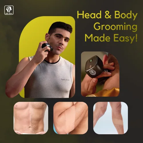 Miniatura 5 de Skull Shaver One Lion Gold PRO - Afeitadora facial para hombre, aseo de precisión, lámina doble escalonada, agarre ergonómico, pantalla LCD